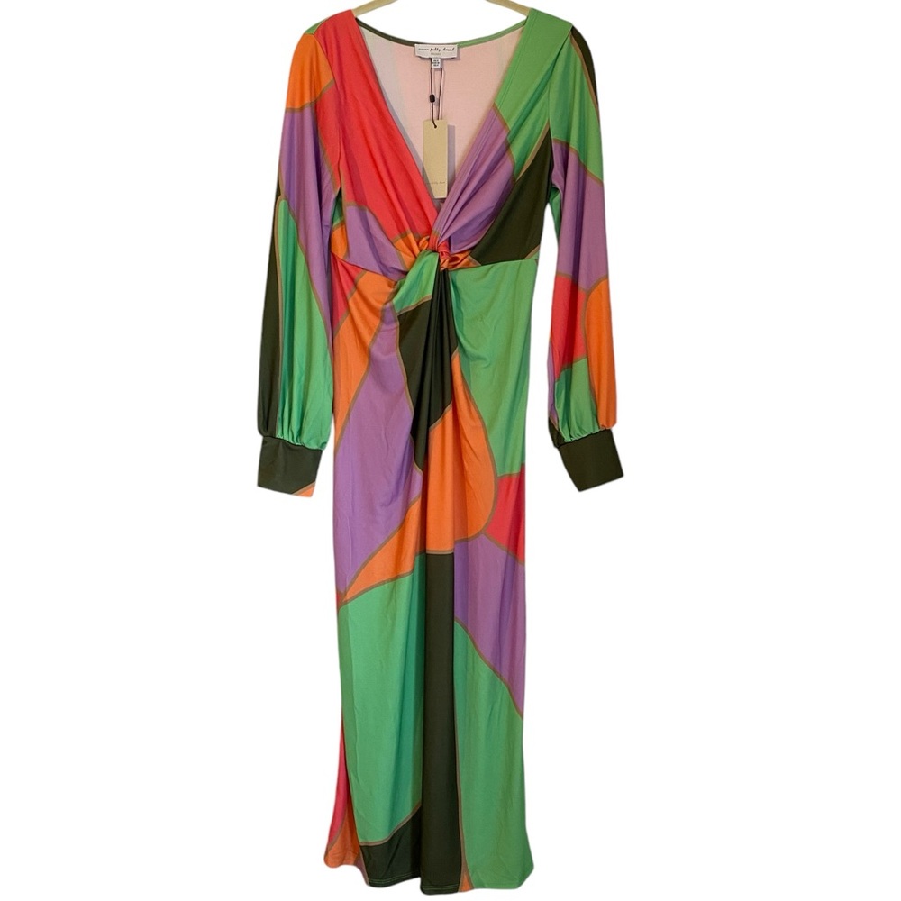 NWT ASOS Never Fully Dressed Vneck Pastel Abstract Marley Dress. Sz. 4